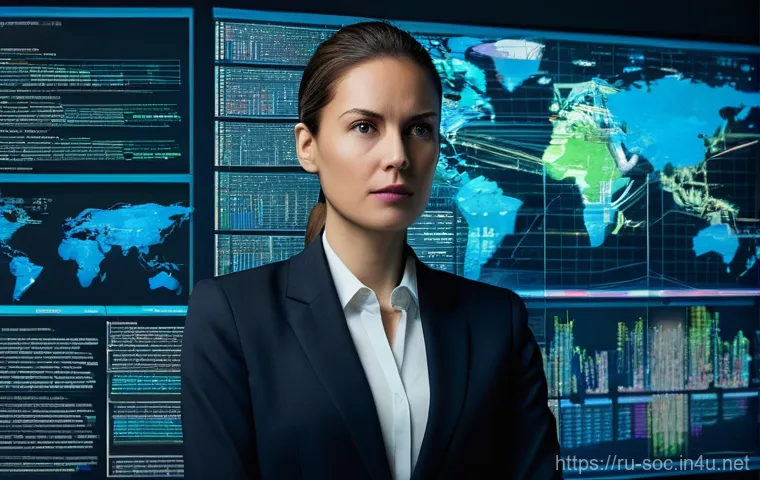 보안관제센터 위협 인텔리전스 활용 - **Prompt: "SOC Radar: Navigating Cybersecurity in the Digital Fog"**
    A modern, high-tech Securit...