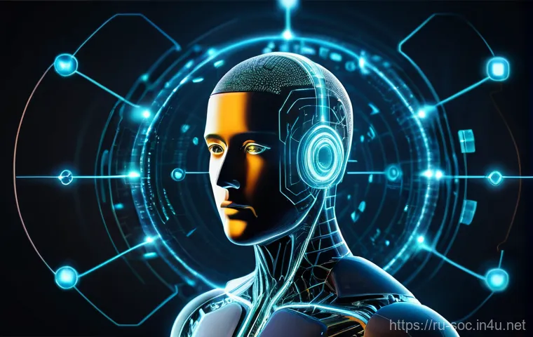 보안관제센터와 AI 기반 보안의 관계 - **Prompt:** A dynamic, futuristic visualization of "big data" being analyzed by an artificial intell...