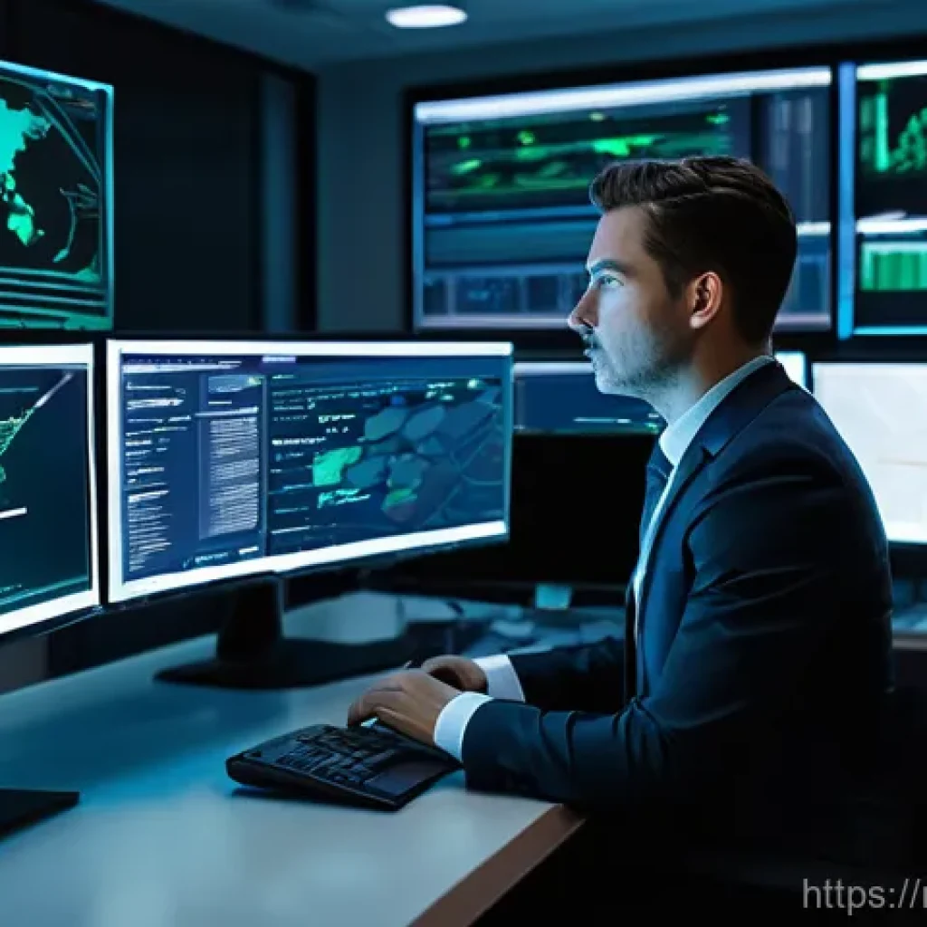 보안관제센터 보안 인증 종류 - **Prompt:** A modern, high-tech Security Operations Center (SOC) in a sleek, well-lit room. Diverse ...