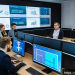 보안관제 전문가를 위한 추가 학습 과정 - A professional cybersecurity training classroom in Moscow with diverse adult students attentively wo...